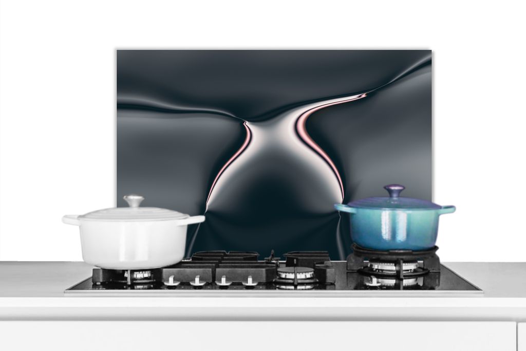 KitchenYeah Spritzschutz Küche - Küchenrückwand - Wandschutz für Herd und Spüle - Abstraktes Muster 70x50 - Alu-Dibond (Alternative zum Spri...