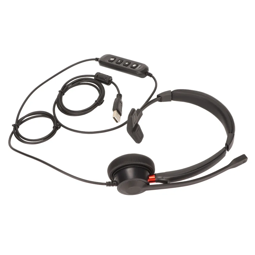 Casque de bureau USB pour service client - Oreillette simple ergonomique - 2