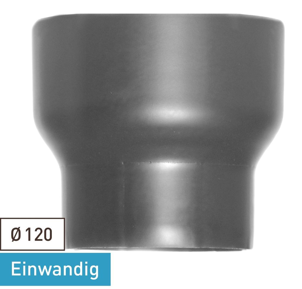 Raik Basic Erweiterung 120mm - 150mm gussgrau für Rauchrohr / Ofenrohr