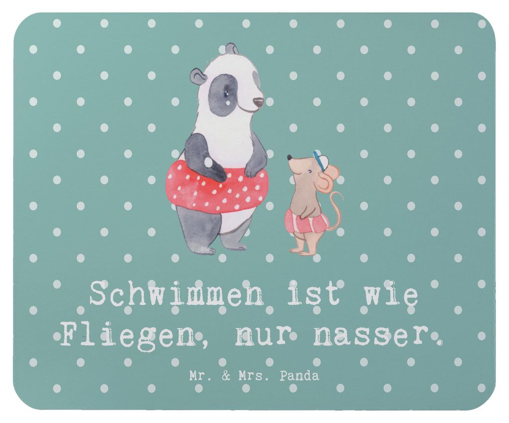 Mr. & Mrs. Panda Mousepad Schwimmen wie Fliegen - Meeresbrise - Geschenk, mousematte, Mouse Pad, Bewegung, laptop, gummi mauspad, Sport, Schwimmtec...