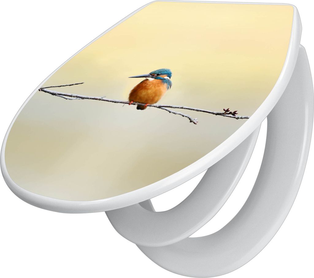 banjado Familien WC Sitz mit Absenkautomatik 37x44,5x5cm -Pause - Klodeckel/Klobrille mit kindersitz aus hochwertigem Polypropylen - universeller T...