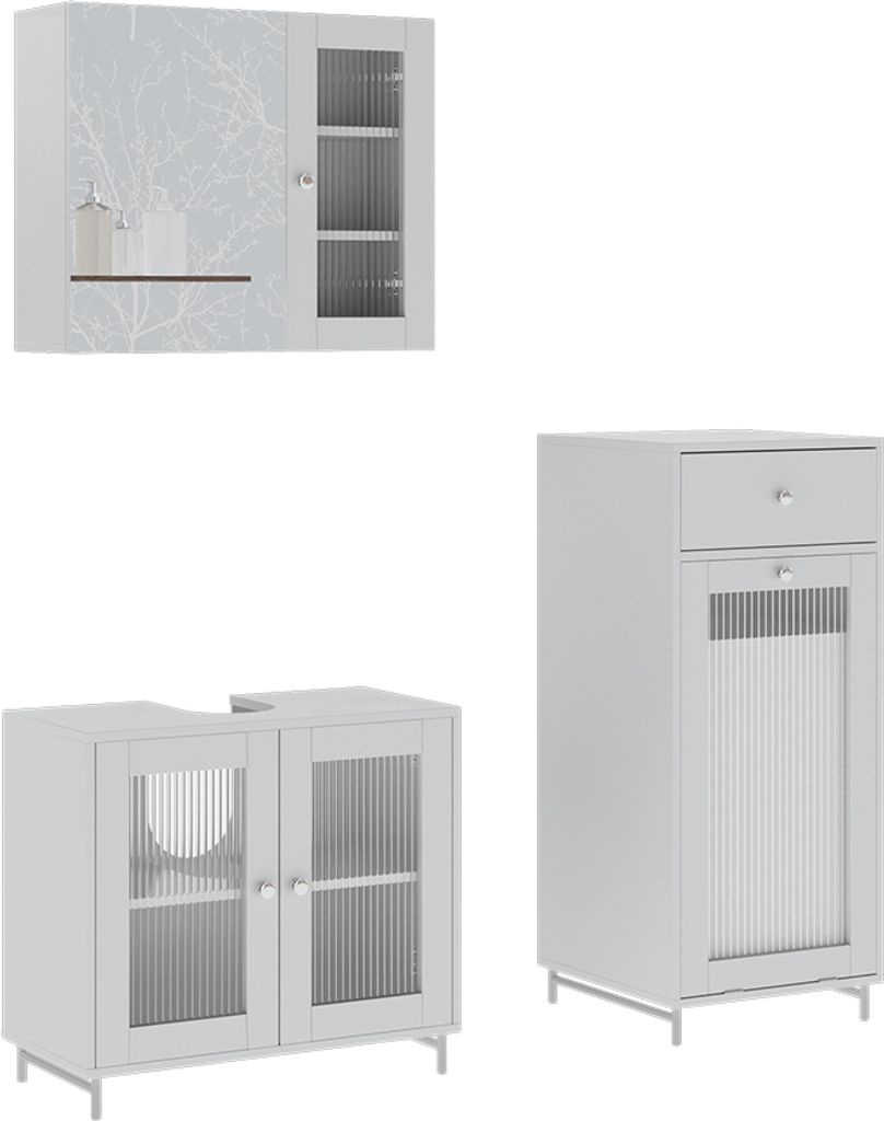 Vicco Badmöbel-Set Malte, 3 Teile, Weiß