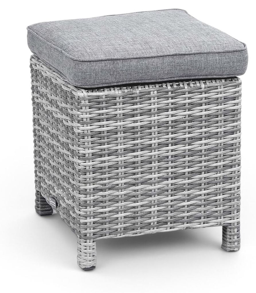 Hocker Dublin 40 x 40 cm | Aschgrau | Rattan Produktbild 