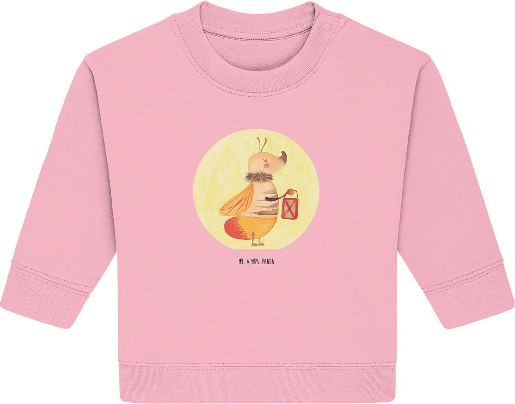 Mr. & Mrs. Panda Organic Baby Pullover Glühwürmchen 24. - 36. Monat - Baumwolle Pink - Geschenk, Bullover, Lustige Sprüche, Liebe, Lieblingsmens...