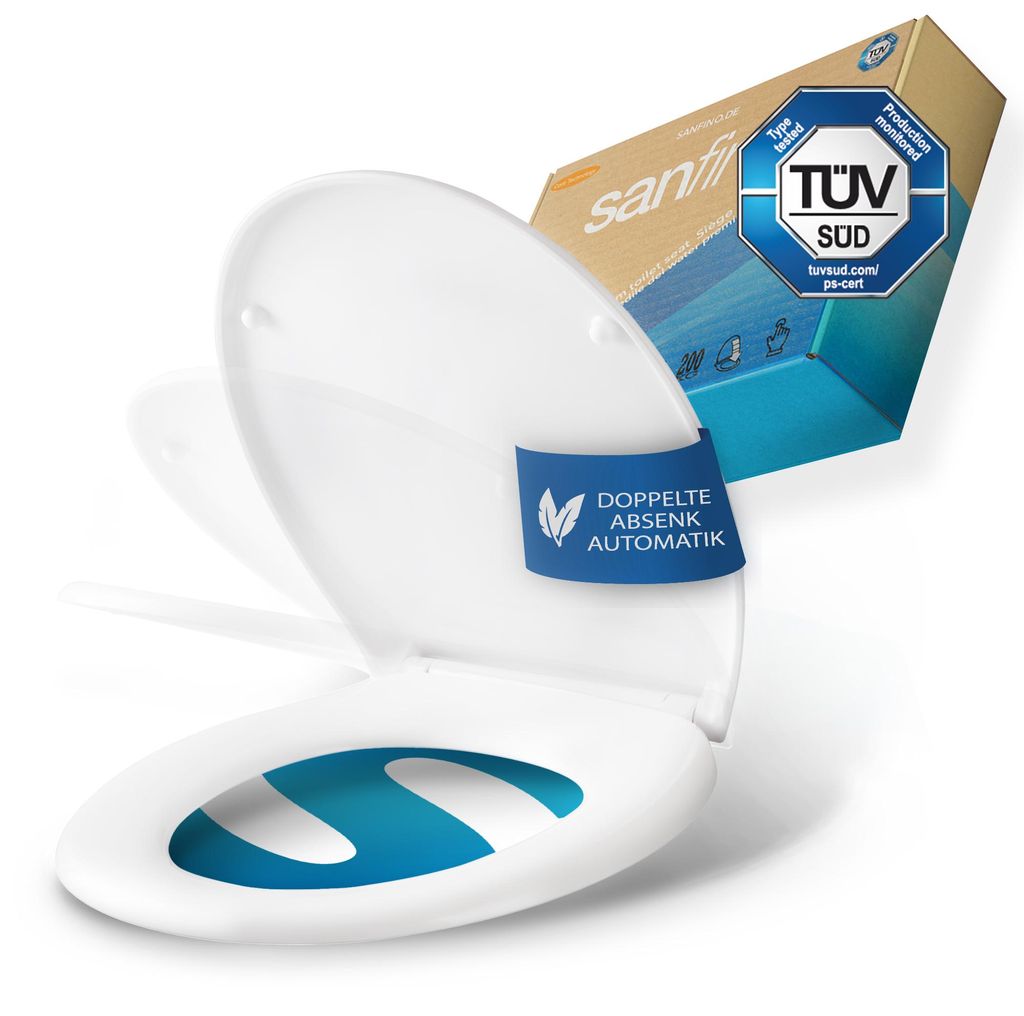 Sanfino® Premium WC-Sitz mit Absenkautomatik Oval - Produktbild 