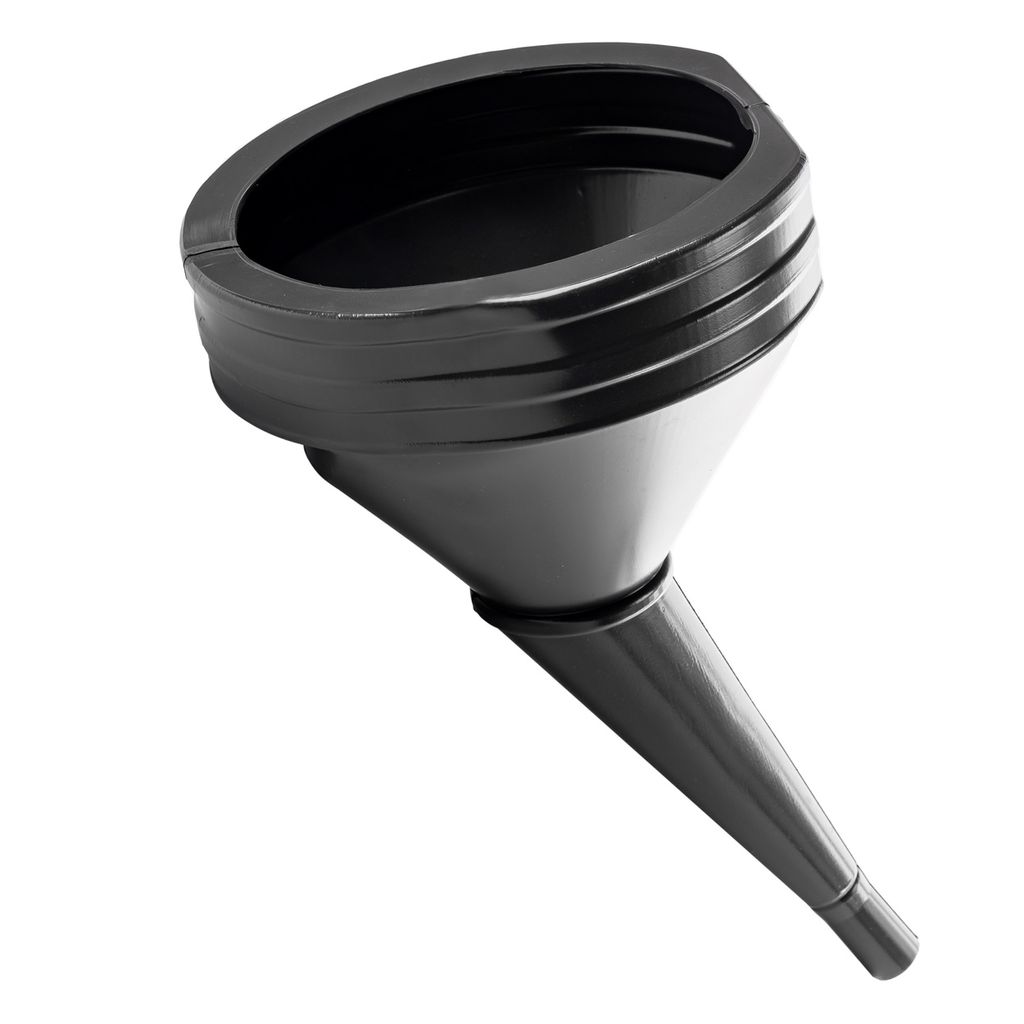 A black funnel on a white background.