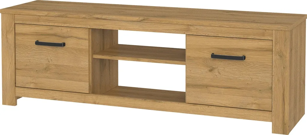 Meuble Lowboard HAVANNA Chêne Ancien 2 Portes 2 Niches - 161x54x42 cm
