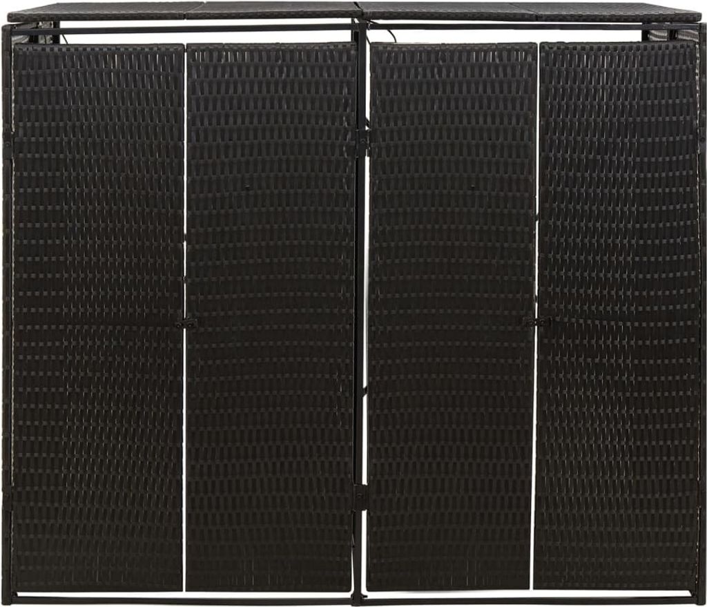vidaXL Box na 2 tony čierny 140x80x117 cm Poly ratan Obrázok produktu 