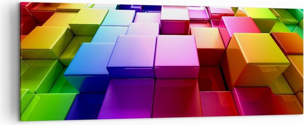 Bild auf Leinwand - Leinwandbild - Abstrakt bunt entwurf muster - 140x50cm - Wand Bild - Wanddeko - Leinwanddruck - Bilder - Kunstdruck - Wanddekor...