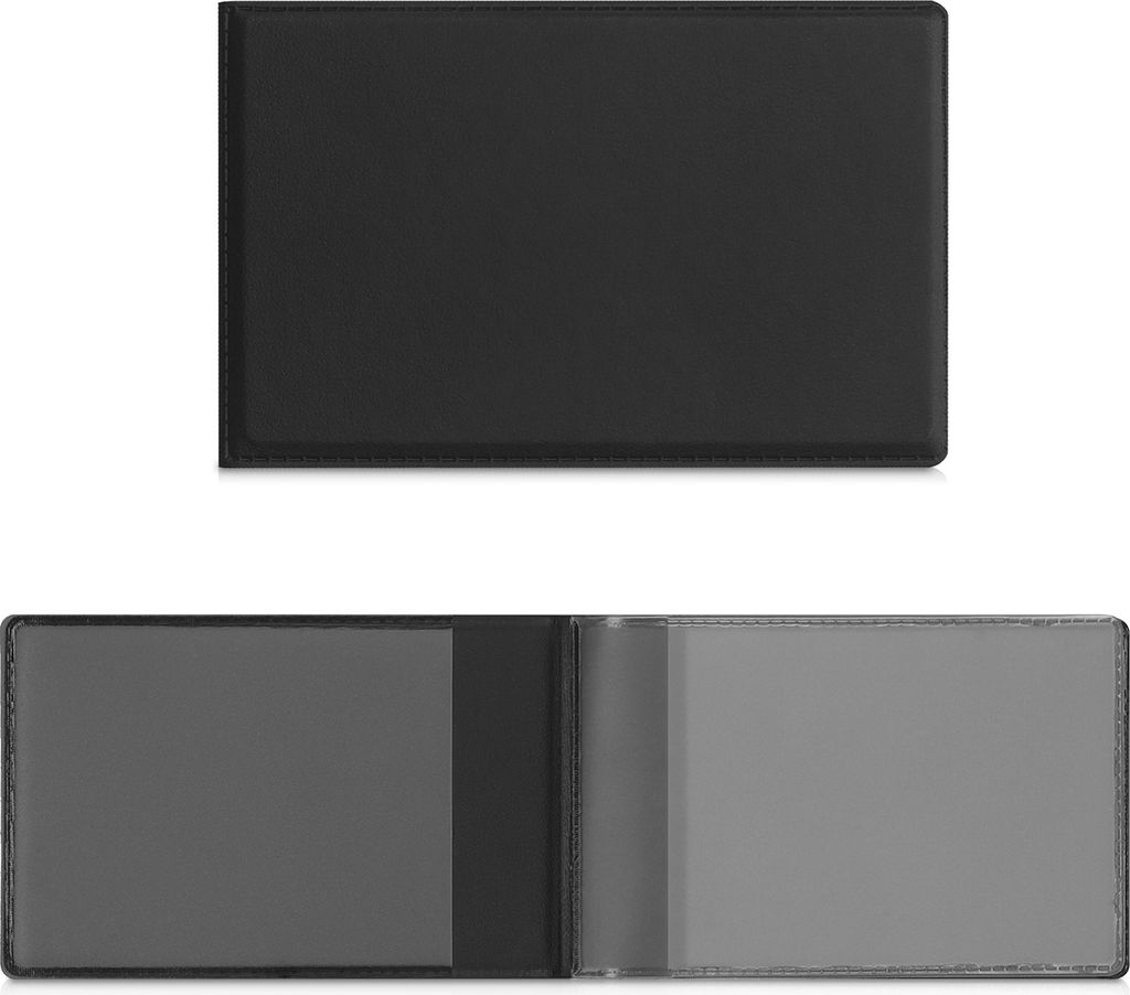 kwmobile 3in1 Kartenetui aus Kunstleder - 10 x 6,5cm - Mini Kreditkarten Wallet - Etui für Karten im Scheckkartenformat - Schwarz