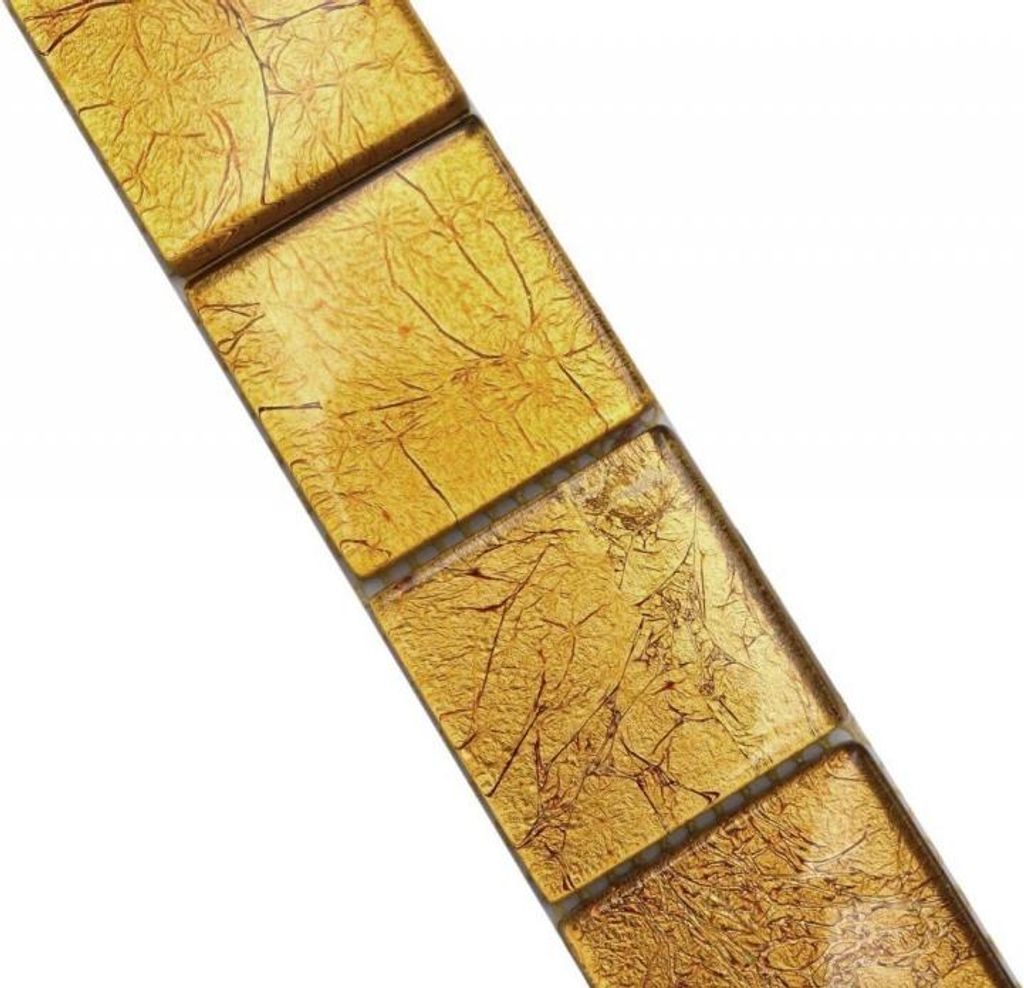 Mosani MOS120BOR-0786, Mosaik, Glas, Gold, Drinnen, Rechteck