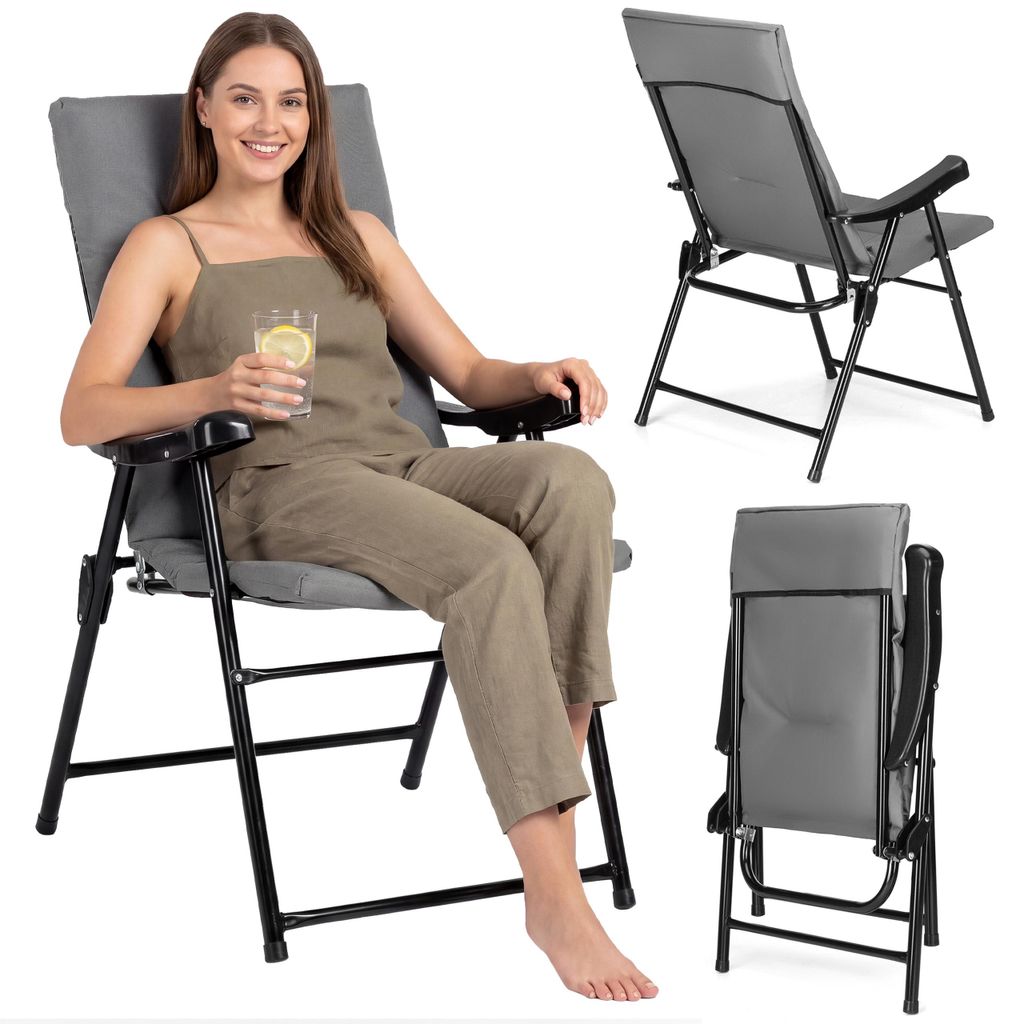 Záhradná stolička Outtec® s vankúšom, skladacie stolička, Obrázok produktu 