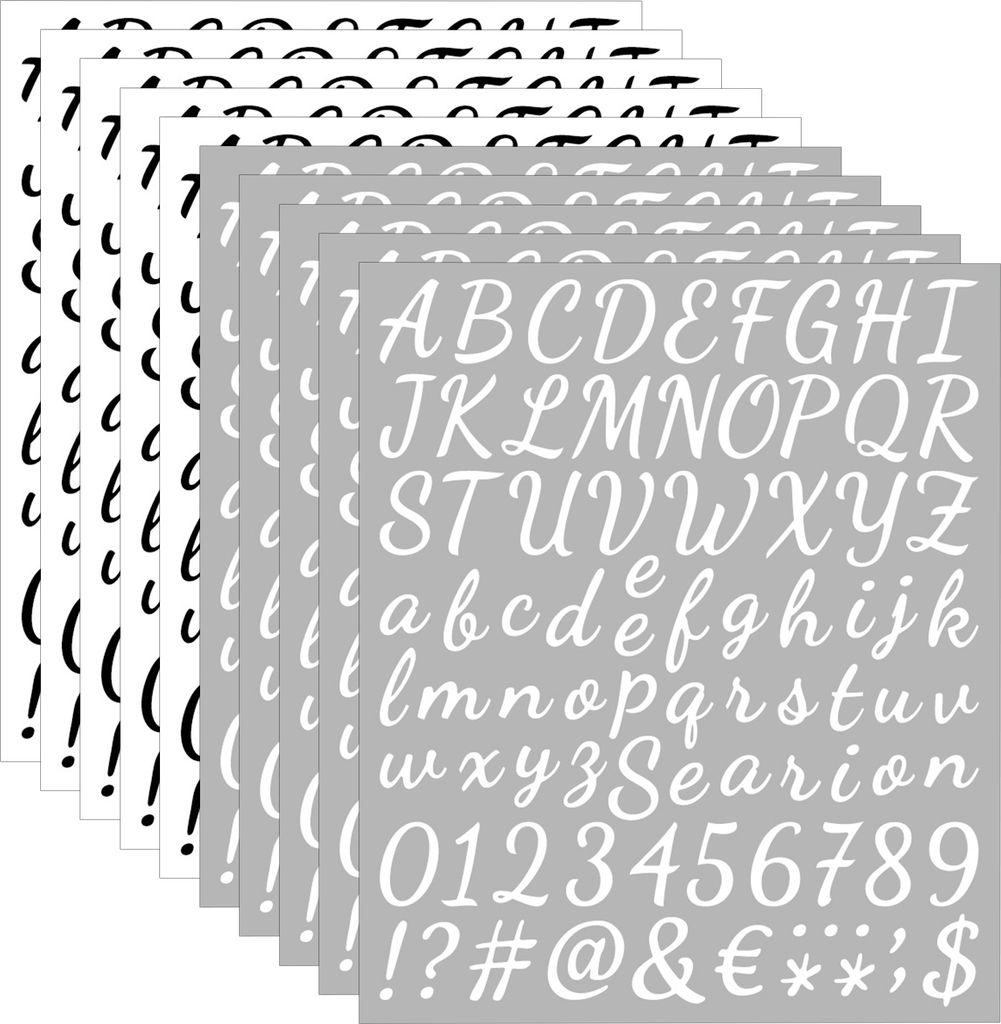 10 Blatt selbstklebende Vinyl-Aufkleber mit Buchstaben und Zahlen, Vinyl-Namensaufkleber, 2,5 cm, selbstklebend, wasserfest, für Briefkasten, Tür...