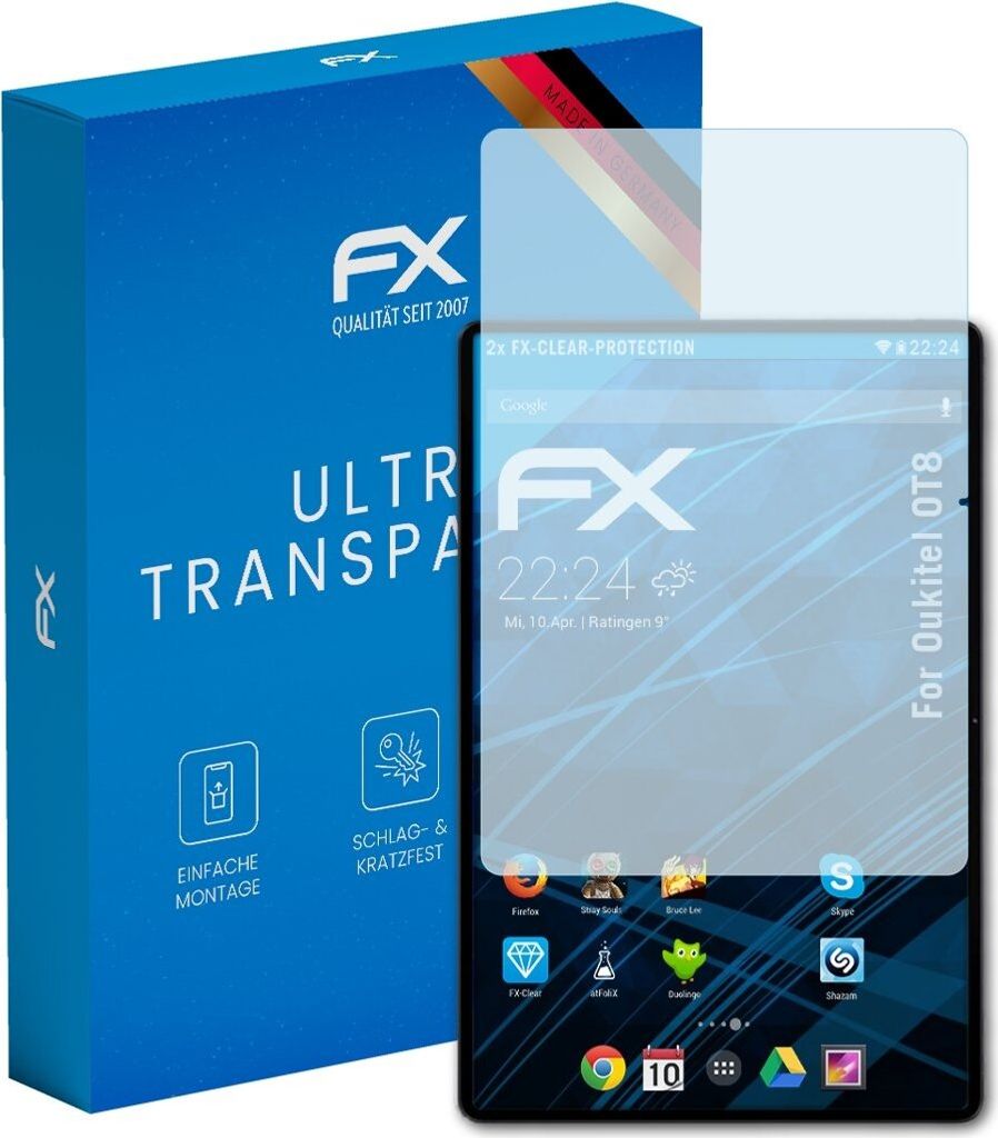atFoliX FX-Clear 2x Schutzfolie kompatibel mit Oukitel OT8 Displayschutzfolie