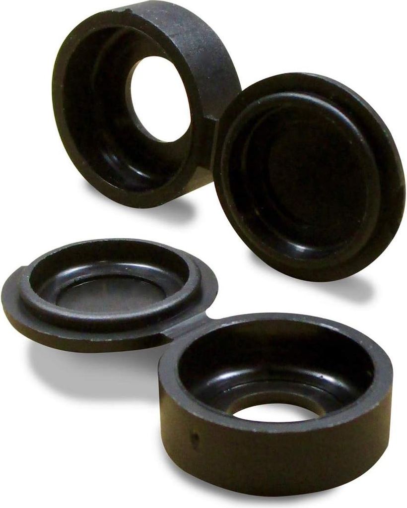 Ajile, 10 Stück, Klapp-Abdeckkappen für Schrauben 3 - 4 mm (M3 / M4), Schwarz, FAC104x10