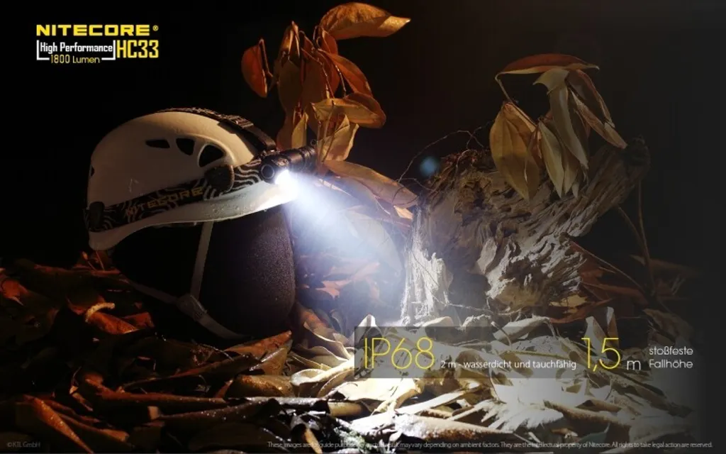 NiteCore HC33 Lampe frontale étanche IPX8 1800lm avec base magnétique - 22