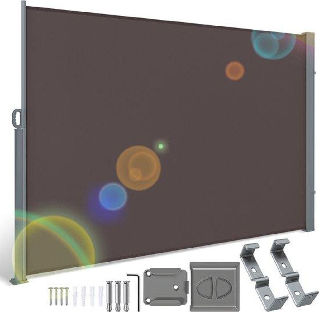 Dachschirm - Oprolbarer - 180x300 cm - Terrassen - Camping - Zonenschirm - Schatten - Garten - Sonnenschutz - braun