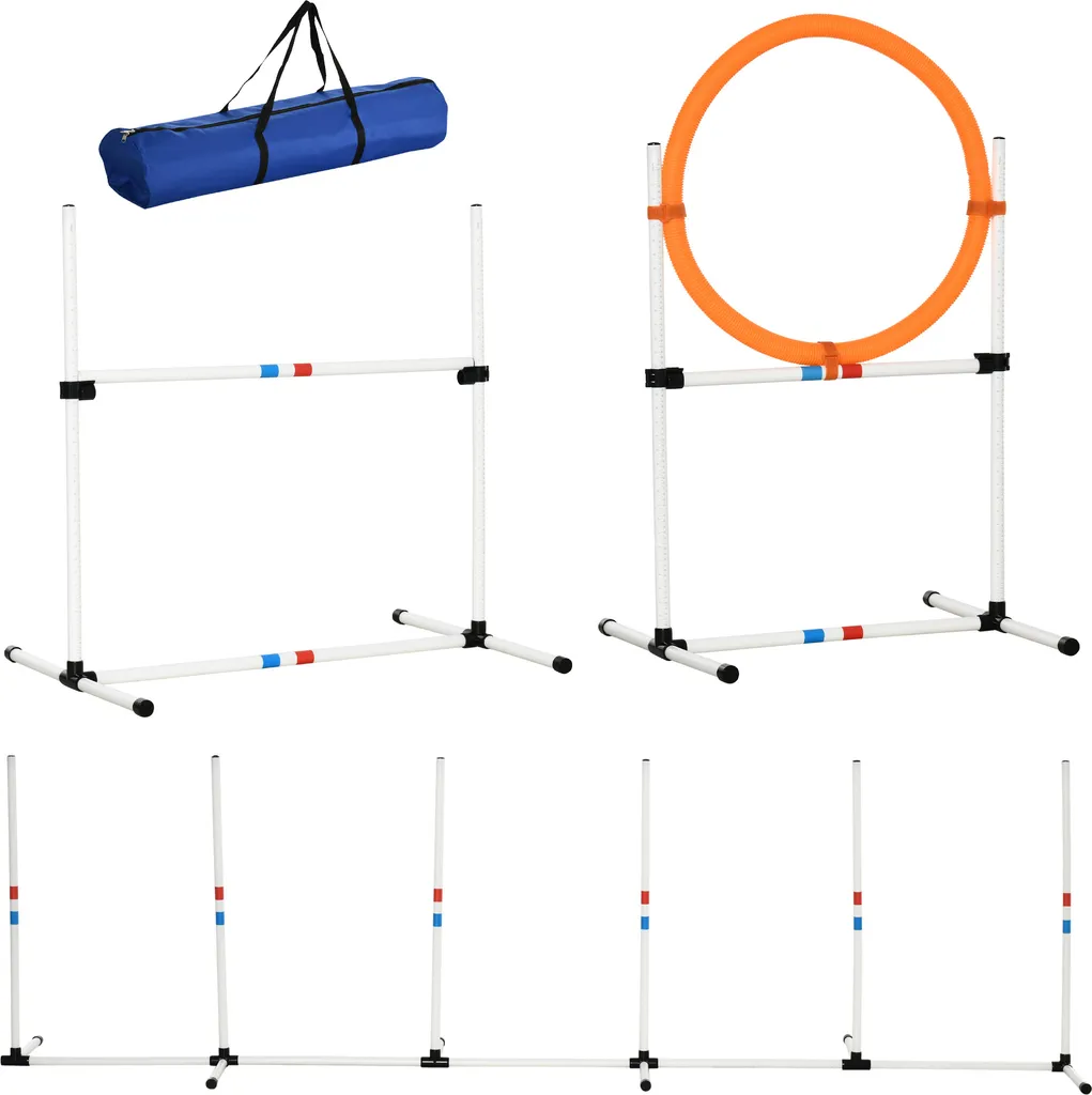 PawHut Set d'agility pour chiens 3 pièces de dressage en plastique jaune