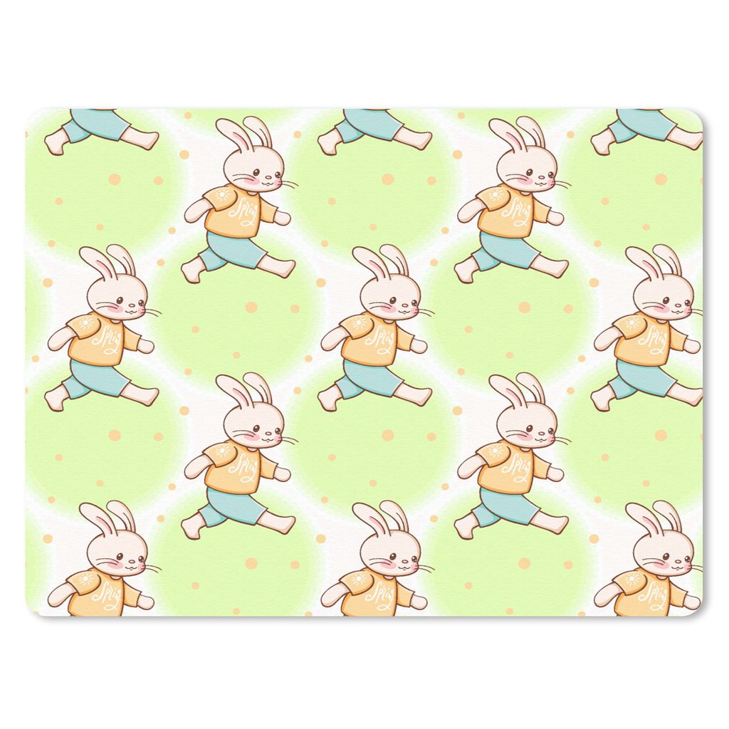 MuchoWow Mauspad Mousepad Kaninchen - Muster - Kinder - Cartoon 40x30 cm - Mousepads - Maus Mat - Pad - Mausunterlage - Anti Rutsch