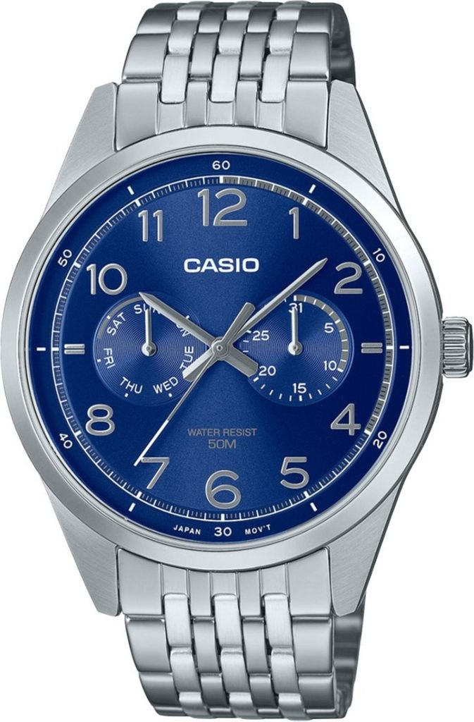 Herrenarmbanduhr CASIO MTP-E340D-2A (zd264b) BOX blau