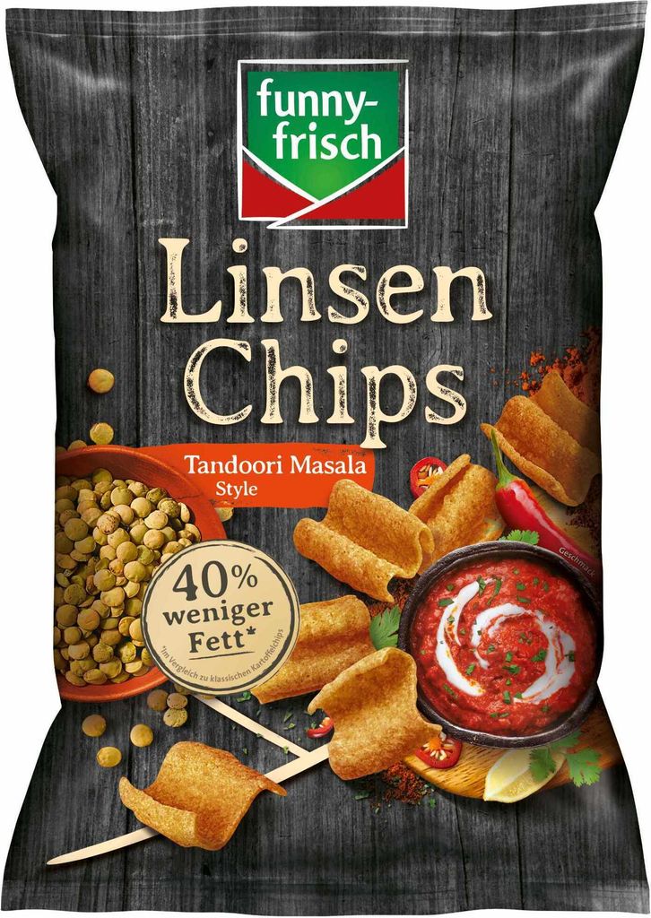 funny frisch Linsen Chips Tandoori Masala Style knusprig frisch 90g