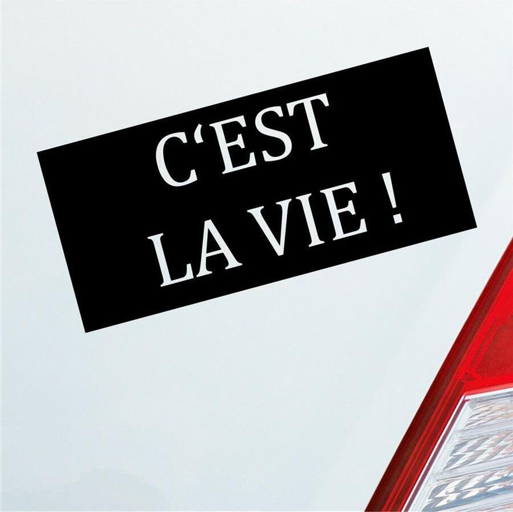 Auto Aufkleber C’est la vie! Frankreich französisch Spruch 19x9 cm Schwarz Glanz Sticker Heckscheibenaufkleber