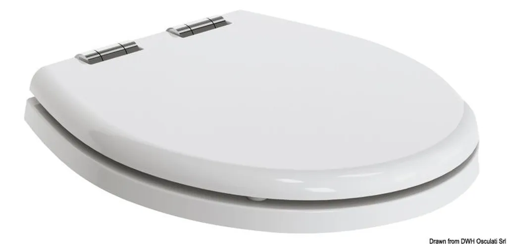 Abattant WC TECMA Elegance en bois laqué blanc avec charnière inox