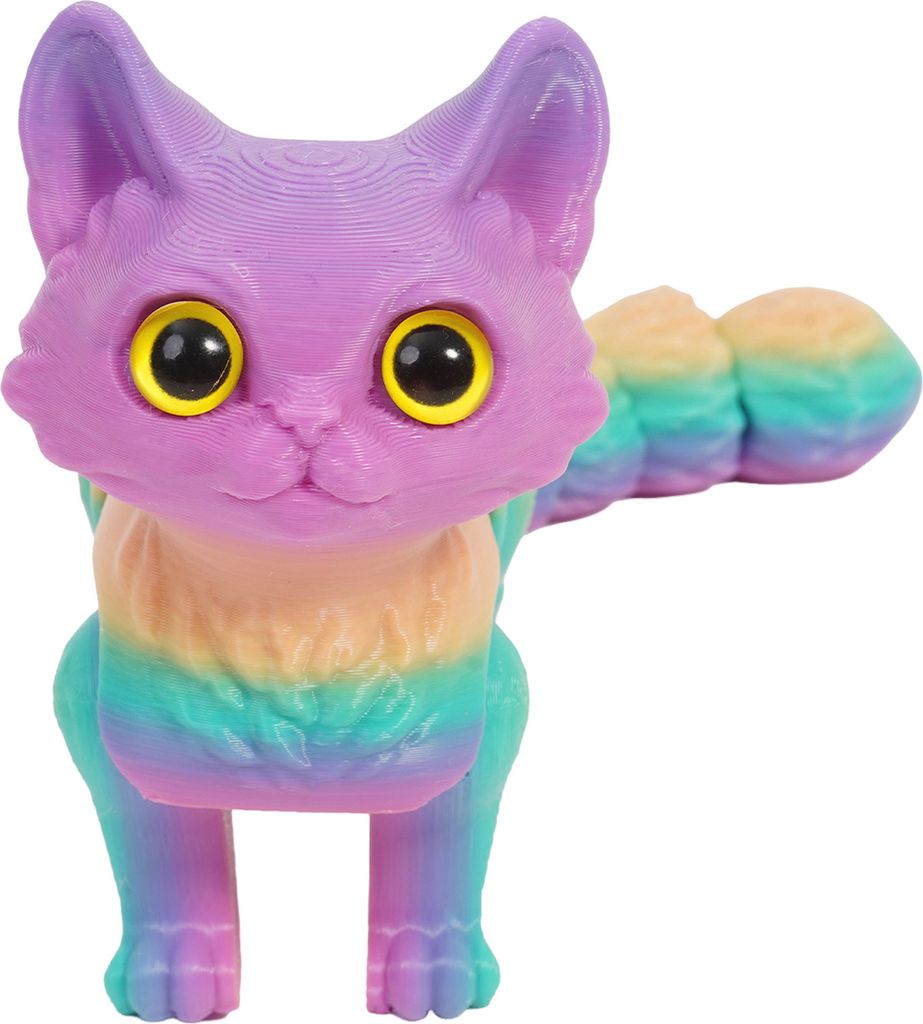 3D-gedrucktes Katzenspielzeug, flexible Gelenke, artikuliertes Katzenmodell für Erwachsene, 3D-gedruckte Tiere, Zappelspielzeug für die Dekoratio...