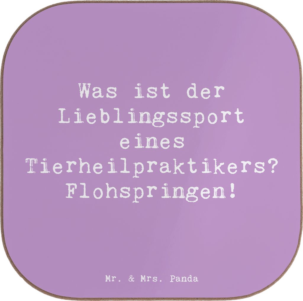 Mr. & Mrs. Panda Holzuntersetzer Spruch Tierheilpraktiker Humor - Lavendeltraum - Geschenk, gläseruntersetzer, Coaster, Beruf, Getränkeuntersetze...