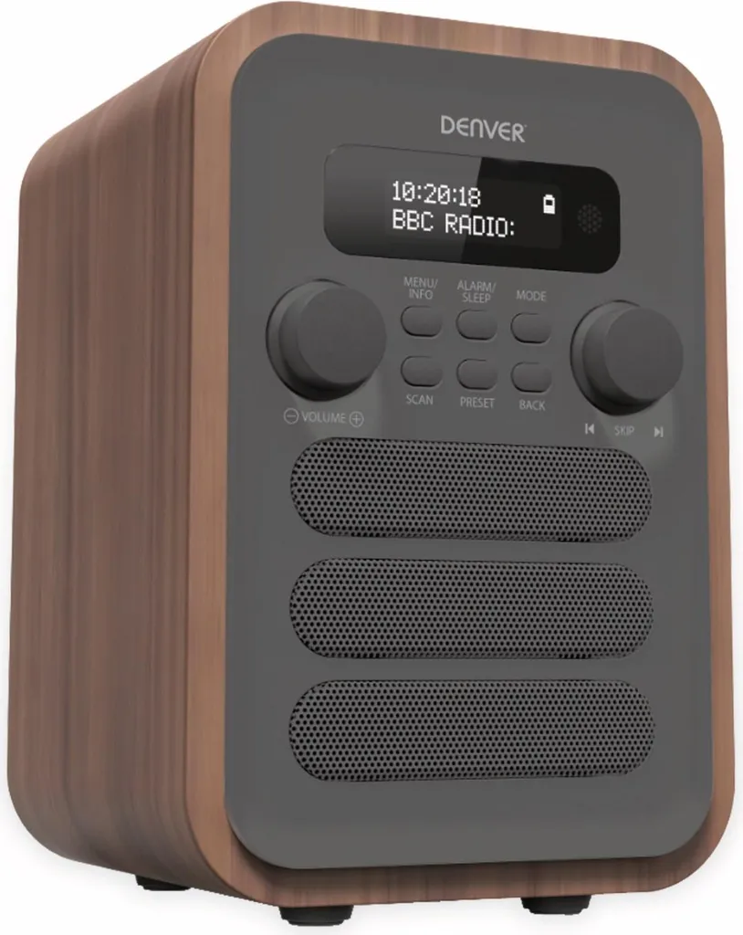 Radio Denver DAB-48 Bluetooth avec lecteur MP3 et DAB+ Gris Sidéral