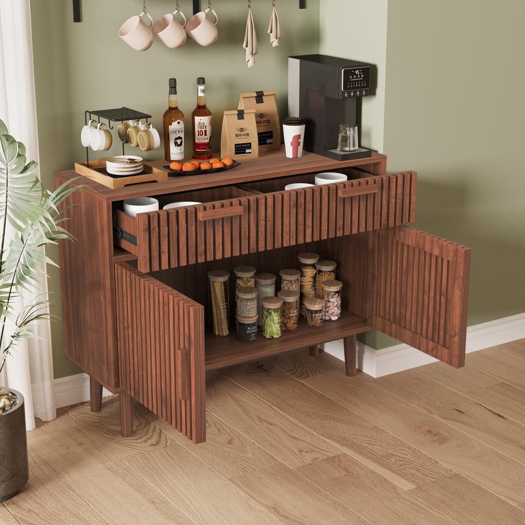 UnboxG credenza in legno massiccio 100x35x80 cm, marrone, 2 Immagine del prodotto 