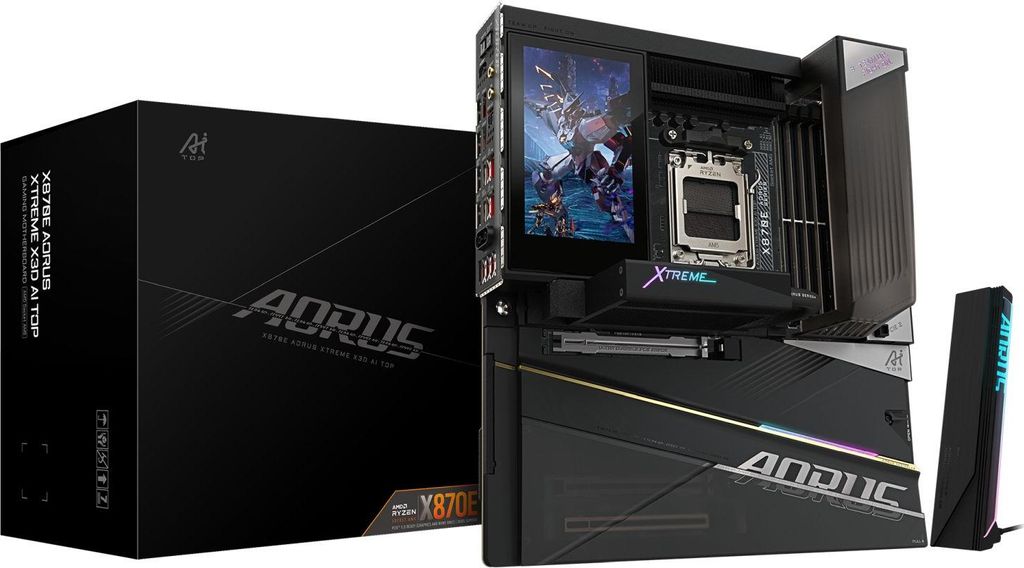 GIGABYTE X870E AORUS XTREME X3D AI TOP Mainboard - Unterstützt AMD Ryzen 9000 Serie CPUs, 24+2+2-Phasen-VRM, bis zu 9000MHz DDR5 (O.C.), 2xPCIe 5....
