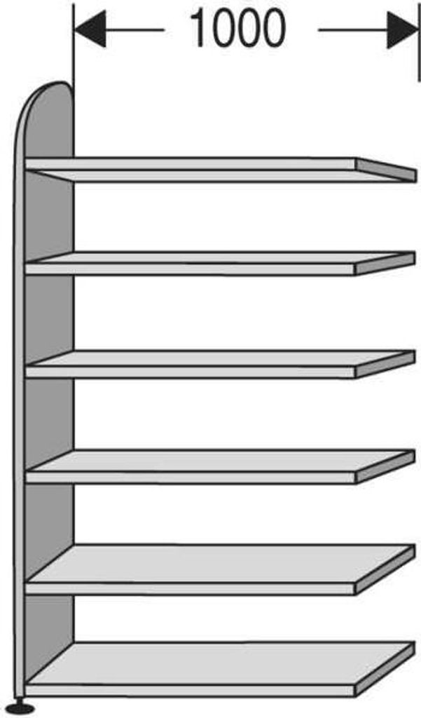 Regalfeld Büroregal Dante BXHxT 1000x2250x325mm weiß 6 Böden