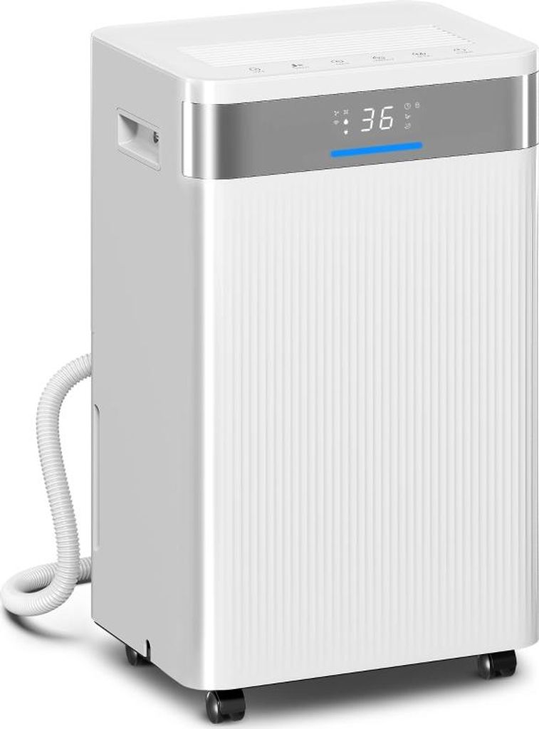Fortuna Lai Luftentfeuchter, 4,5 Liter Tank, 24-Stunden-Timer, LED-Display, Kunststoff, Weiß