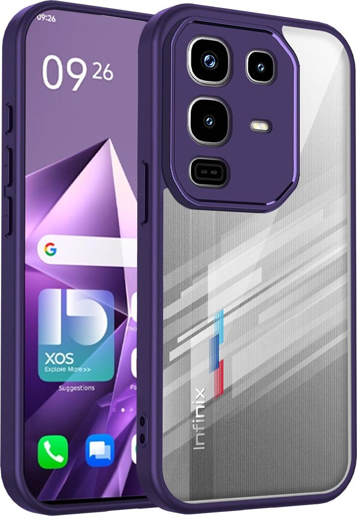 Hülle für Infinix Note 50X Transparente Rückseite TPU Bumper Stoßfest Handyhülle Lila