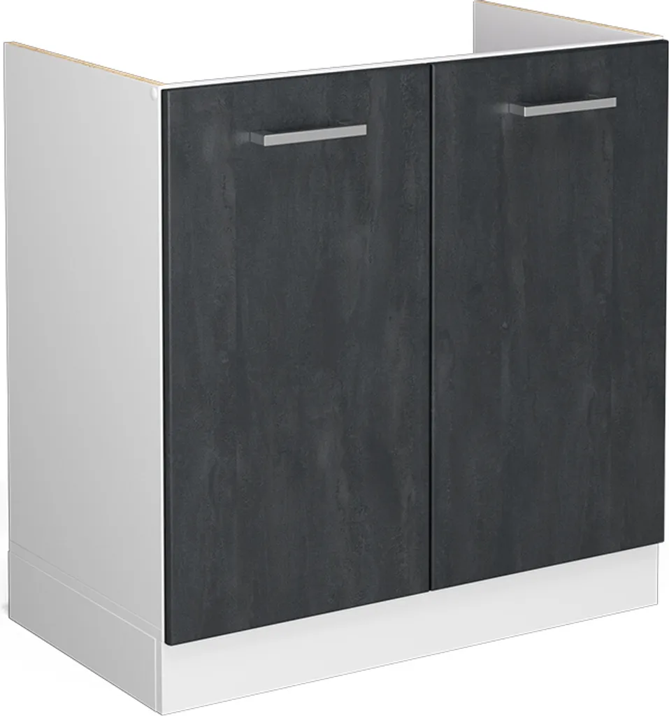 Vicco R-Line Mobile Sottolavello 80cm Cemento Nero/Bianco | Cucina