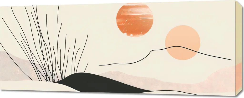 Tableau Colline douce 100x40 cm - Déco zen pour chambre et salon