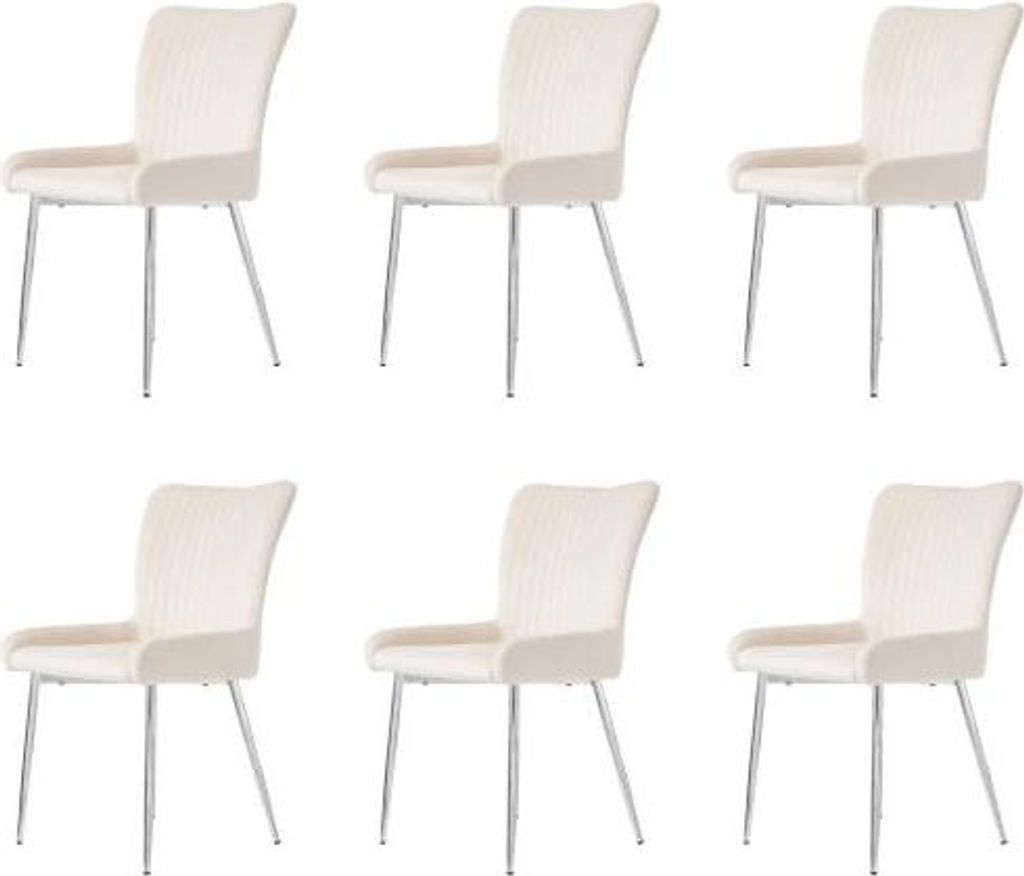 Samtstuhl Set Beige 47x45x85 2er Set Silberne Metallbeine Lendenstuetze Esszimmerstuhl Wohnzimmerstuhl Loungestuhl