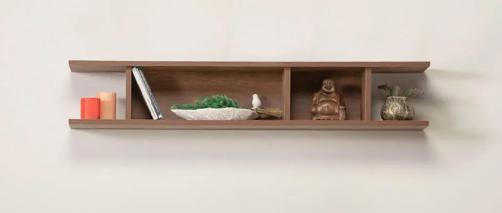 Étagère flottante suspendue en chêne clair, tablette murale de 80 cm