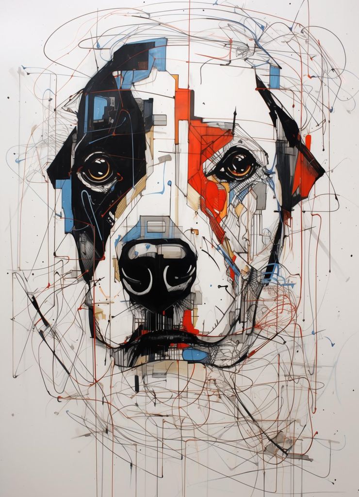 Plakat 13x18cm Gezeichneter Hund