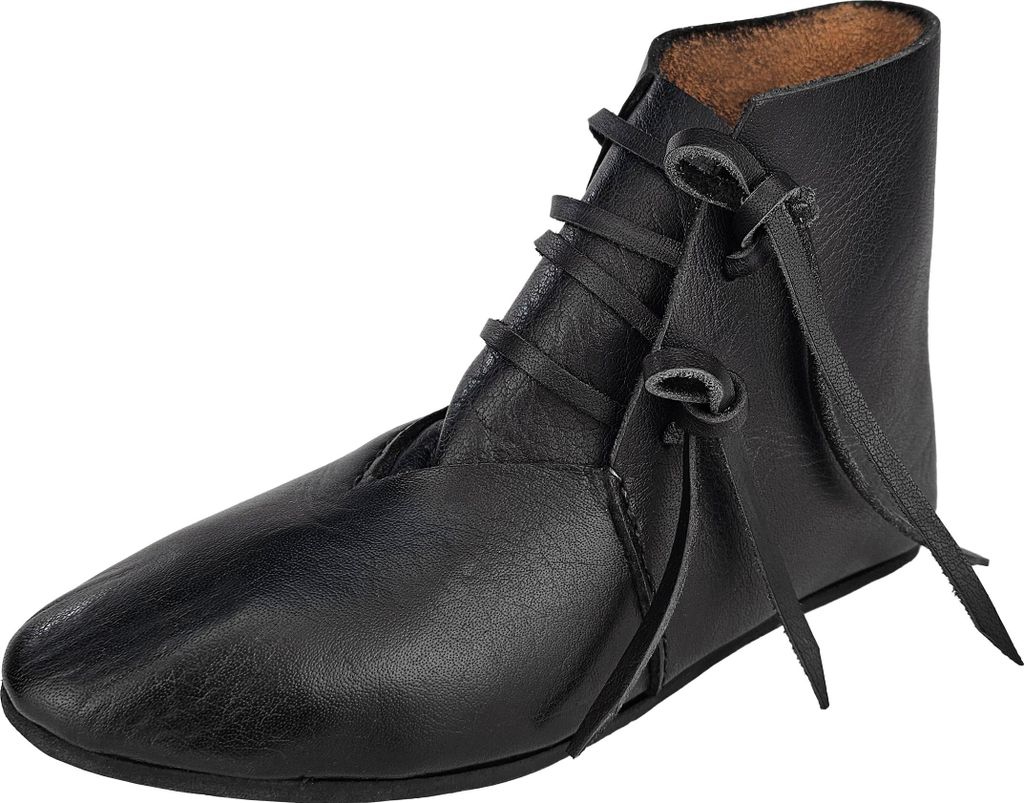 Mittelalter Schuhe Typ London einfach genagelte Sohle Schwarz Gr. 43