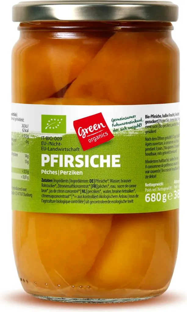 Pêches jaunes en quartiers 680g lot de 12 pour tartes et salades