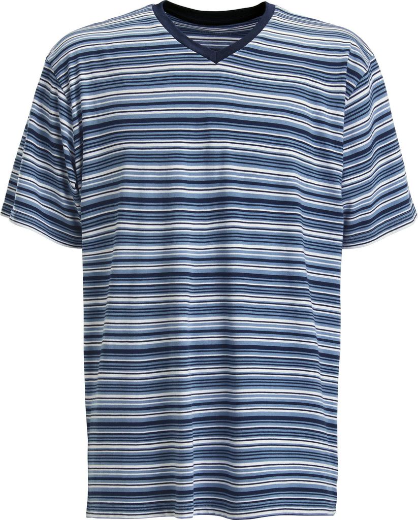 REDBEST Herren-T-Shirt geringelt jeansblau 50