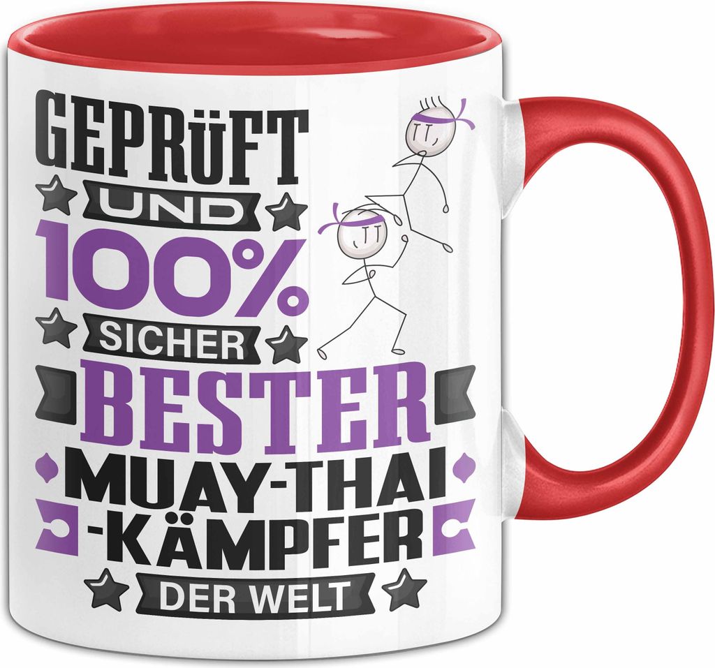 Muay-Thai-Kämpfer Geschenk Lustiger Spruch für Muay-Thai-Kämpfer Geschenkidee Bester Muay-Thai-Kämpfer Der Welt (Rot)