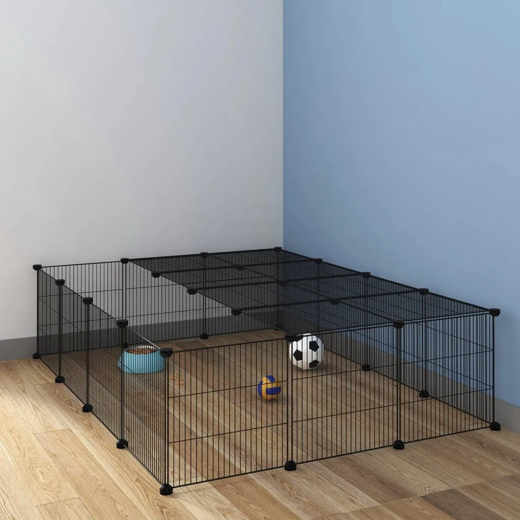 Clôture intérieure pour petits animaux 105 cm hauteur noire modulable