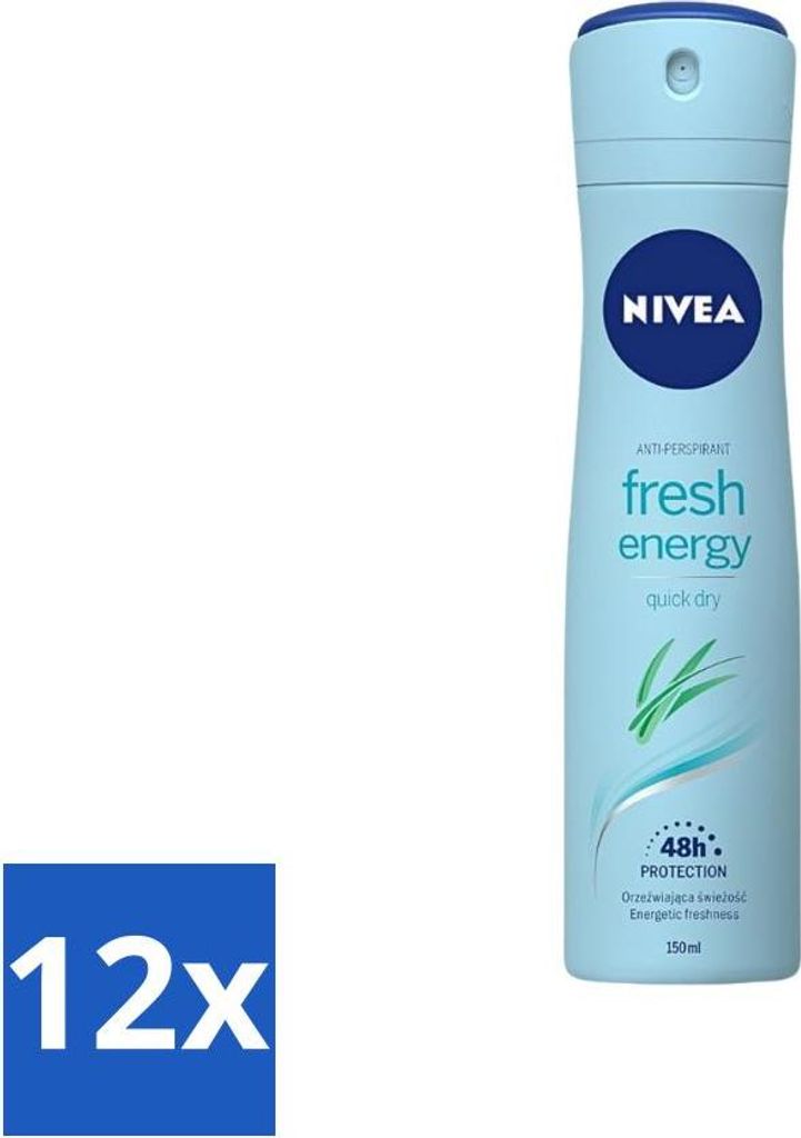 Nivea - Deodorant - Spray - Frische Energie - 48 Stunden lang anhaltend - 150 ml - Vorteilspack - 12 Stücke