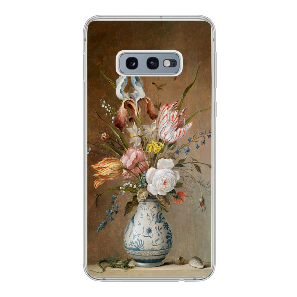 MuchoWow Handyhülle Schutzhülle Hülle für Samsung Galaxy S10e Stilleben mit Blumen - Balthasar van der Ast - Alte Meister Silikon Softcase Ha...