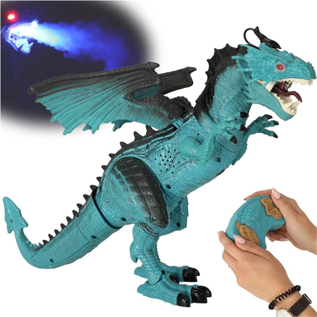 Aga RC Dinosaurier-Drache - gehend, brüllend, Dampf atmend 41 cm