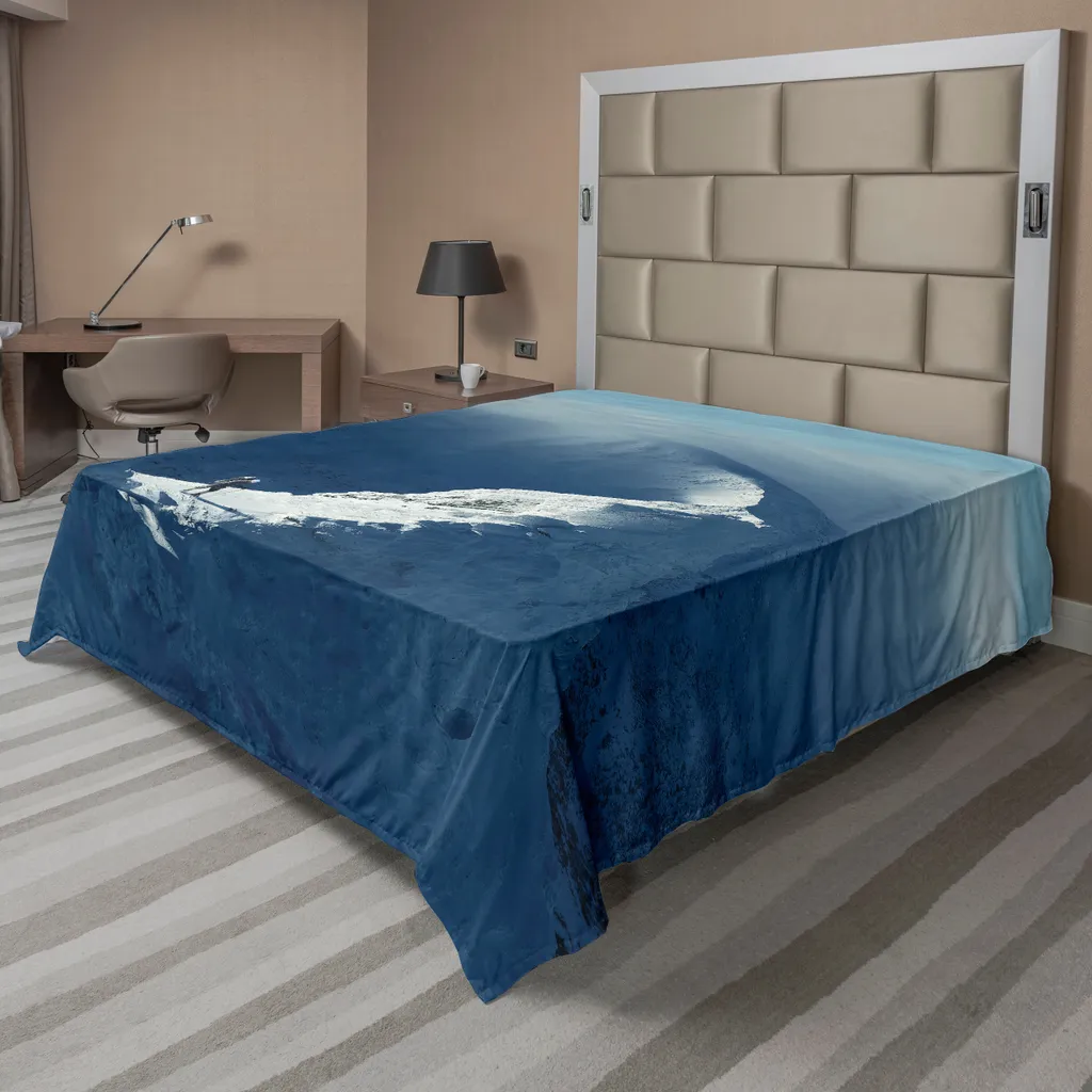Drap de lit décoratif haut de gamme style Montagne 260x228cm pour adulte
