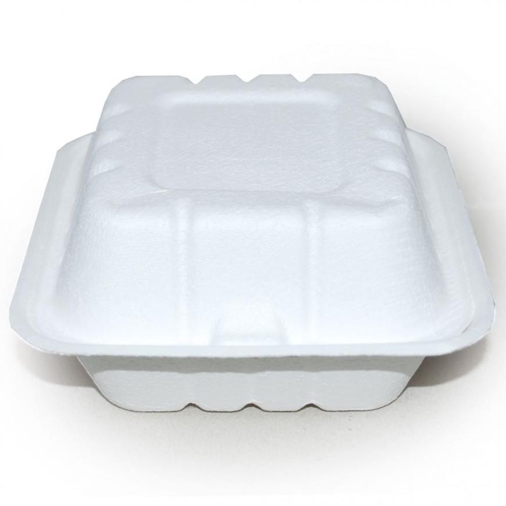 Franz Mensch Lunchbox "Hamburger" rechteckig, Zuckerrohr, 10x25 Stück